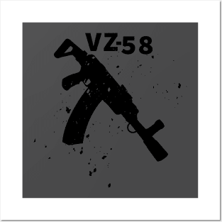 Black Assault rifle VZ-58 Posters and Art